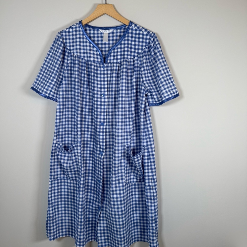 Adonna Sleepwear Bundle Set Lot Of 2 Plaid Floral Nightgown Pajama House Dresses - Picture 8 of 11